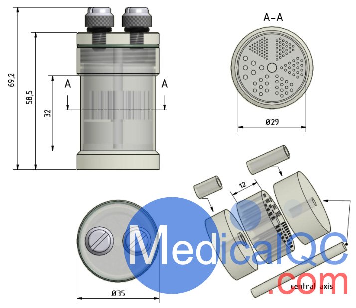 QRM Micro-PET熱棒模體，QRM-MicroPET-HotRod模體