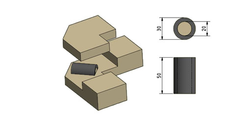QRM-50143足根骨模體,JIS足根骨模體,X射線骨密度儀校準(zhǔn)模塊結(jié)構(gòu)圖
